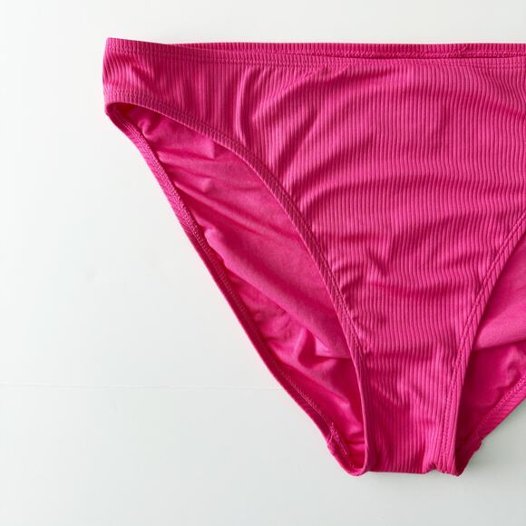 [Old Navy] Hot Pink Rib Knit Balconette Bikini Top Matching Bottoms Swimsuit XL - Picture 9 of 12